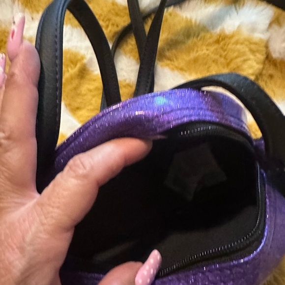 Purple Glitter Pumpkin Crossbody Bag - Picture 4 of 4